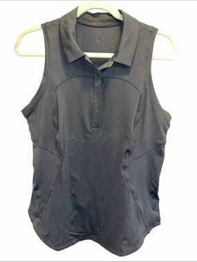 lululemon athletica Sleeveless Golf Tennis Sz 10 Polo Tank Top - Black